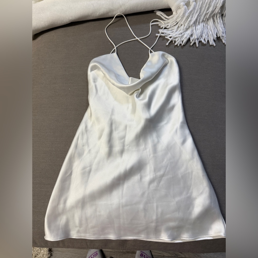 Zara White Satin Slip Dress- Size XS